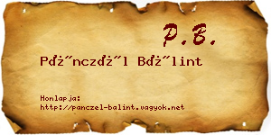 Pánczél Bálint névjegykártya
