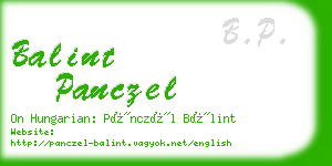 balint panczel business card